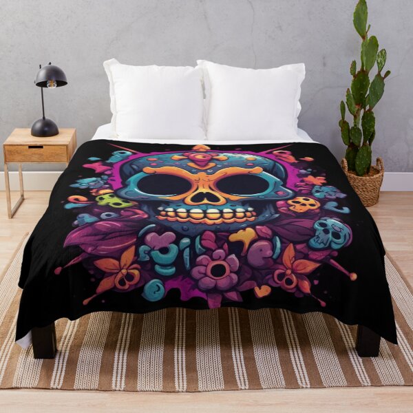 Artikelvorschau, Tiki-Voodoo-Schädel mit Blumen-Design entworfen und verkauft von Burn-Ego.
