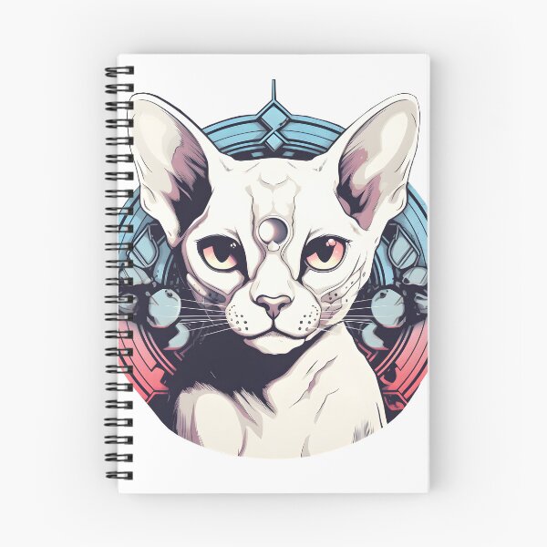 Aperçu de l'œuvre Chat Sphynx pastel géométrique créée et vendue par TheRealmWithin.