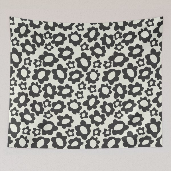 Item preview, MODERN BOHO MATISSE FLOWERS BLACK ON CREAM designed and sold by blomastudios.