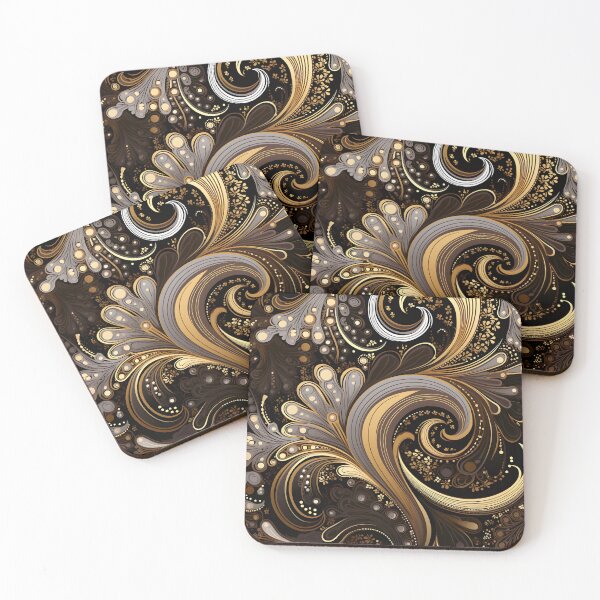Item preview, toffee color swirling abstract decorative print designed and sold by dcrc.