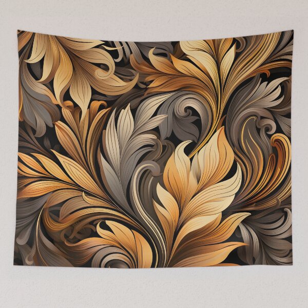Item preview, toffee color swirling abstract decorative print designed and sold by dcrc.