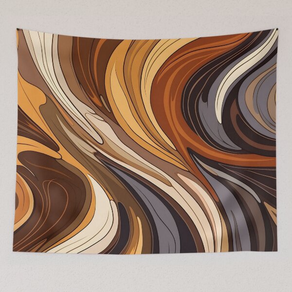 Item preview, toffee color swirling abstract decorative print designed and sold by dcrc.