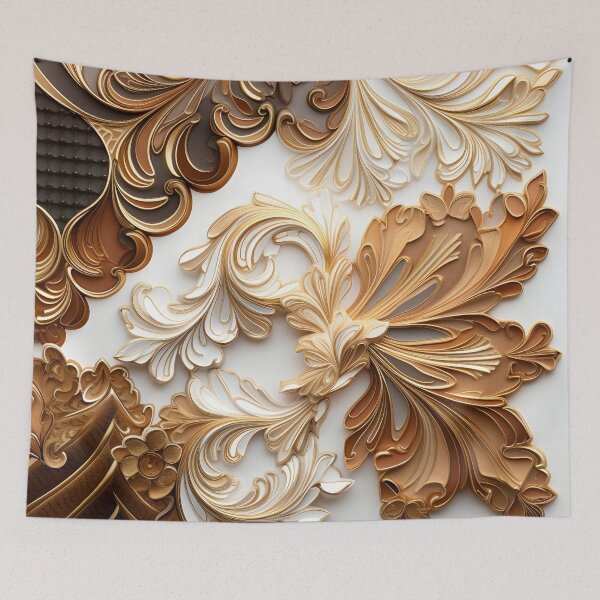 Item preview, toffee color swirling abstract decorative print designed and sold by dcrc.