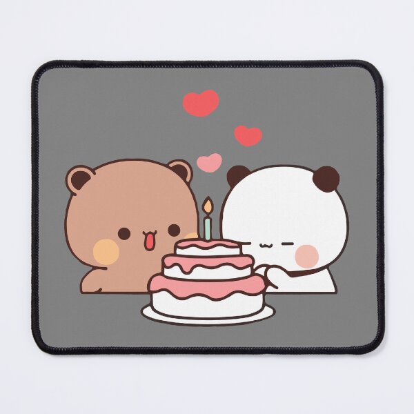 Item preview, DuDu Bear celebrating his love BuBu Panda’s birthday designed and sold by Pandety.
