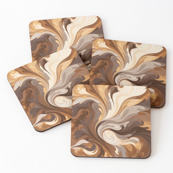 Item preview, toffee color swirling abstract decorative print designed and sold by dcrc.
