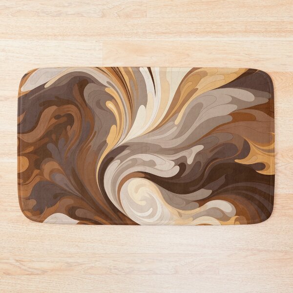 Item preview, toffee color swirling abstract decorative print designed and sold by dcrc.