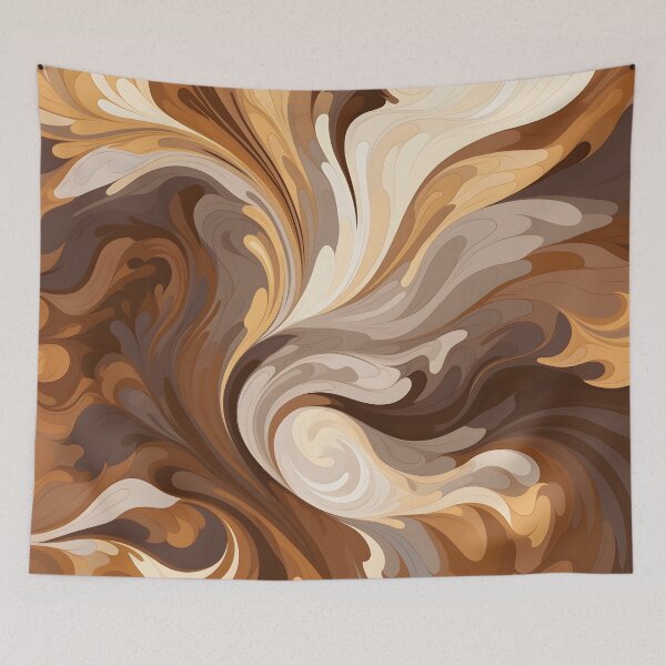 Item preview, toffee color swirling abstract decorative print designed and sold by dcrc.