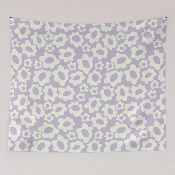 Item preview, MODERN BOHO MATISSE FLOWERS CREAM ON LILAC designed and sold by blomastudios.