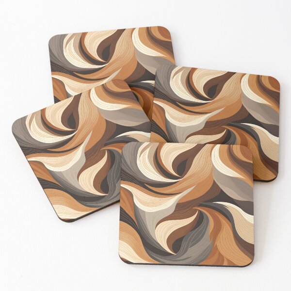Item preview, toffee color swirling abstract decorative print designed and sold by dcrc.