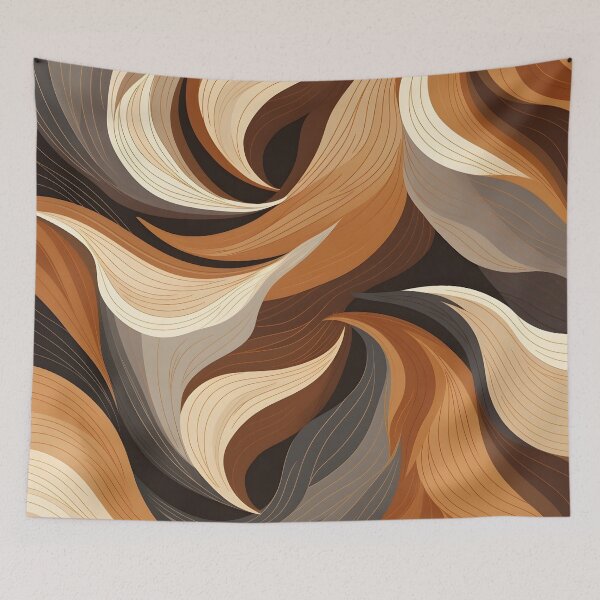Item preview, toffee color swirling abstract decorative print designed and sold by dcrc.