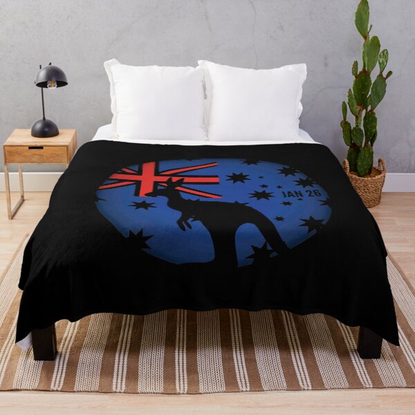 Item preview, Happy Australia Day Kangaroo Jan 26 Flag designed and sold by Laugh-Lines.