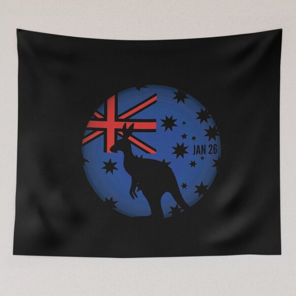 Item preview, Happy Australia Day Kangaroo Jan 26 Flag designed and sold by Laugh-Lines.