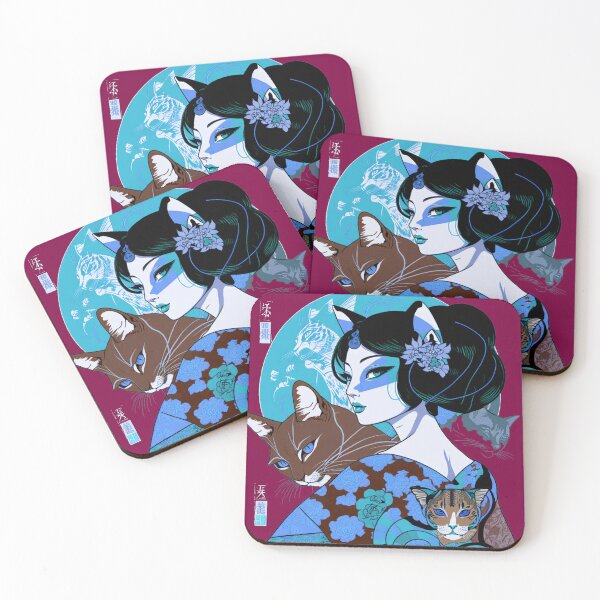 Item preview, Japanese Kimono Cat Girl designed and sold by Art-by-Geoff.