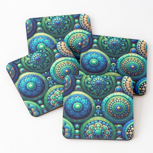 Item preview, Elegant Large  Blue Mandala Patterns designed and sold by mymagicstoreus.