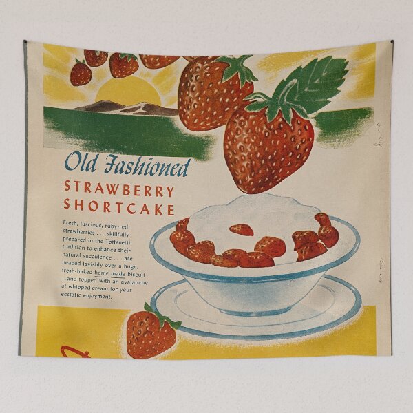 Item preview, Cartel publicitario de comida vintage: lindo anuncio de postre de tarta de fresa designed and sold by ARVA-Digital.