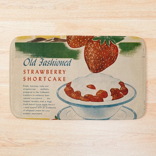 Item preview, Cartel publicitario de comida vintage: lindo anuncio de postre de tarta de fresa designed and sold by ARVA-Digital.