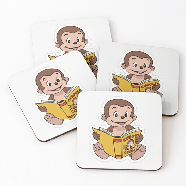 Item preview, curios george reading a book designed and sold by Couture-Haven.