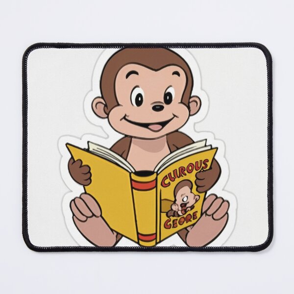 Item preview, curios george reading a book designed and sold by Couture-Haven.