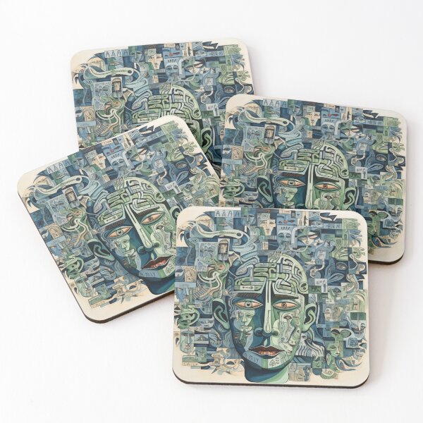 Item preview, Stop Overthinking Abstract Aztec Mask designed and sold by CoolMantras.