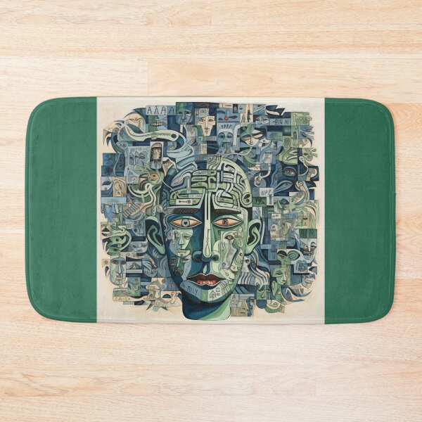 Item preview, Stop Overthinking Abstract Aztec Mask designed and sold by CoolMantras.