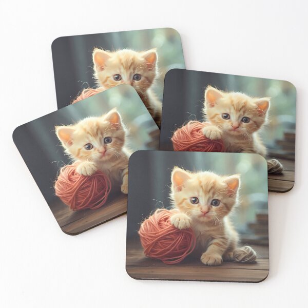 Item preview, A cute cat plays with a ball of yarn designed and sold by CreativeSparkzz.