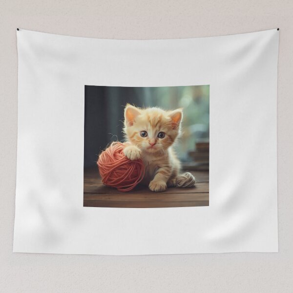 Item preview, A cute cat plays with a ball of yarn designed and sold by CreativeSparkzz.