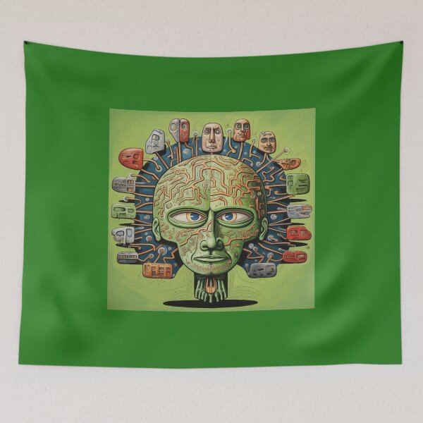 Item preview, Stop Overthinking Abstract Mask designed and sold by CoolMantras.