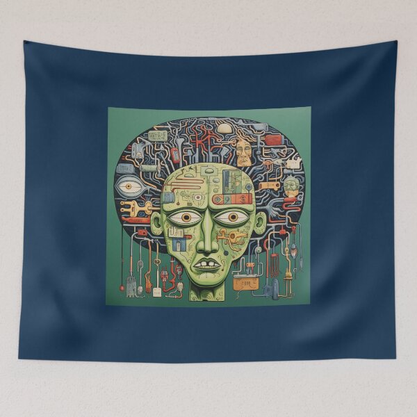 Item preview, Stop Overthinking Abstract Mask designed and sold by CoolMantras.