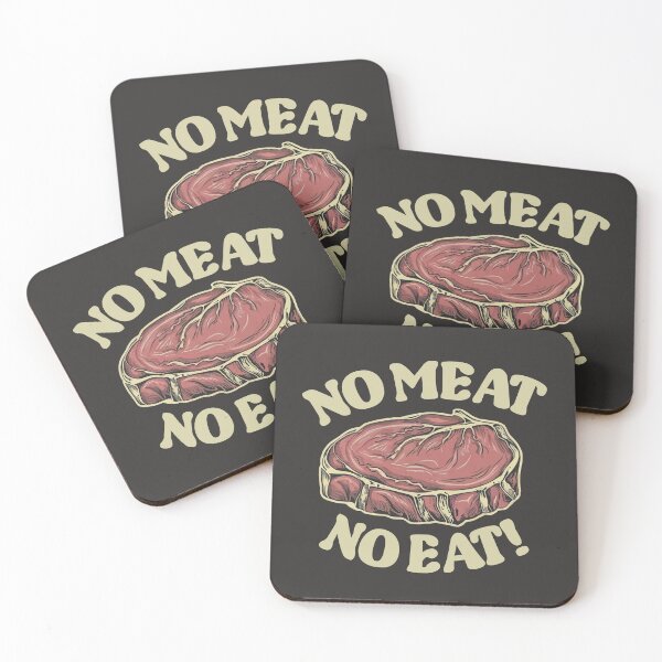 Item preview, No meat no eat! vintage food art designed and sold by ArtFusion-Shop.