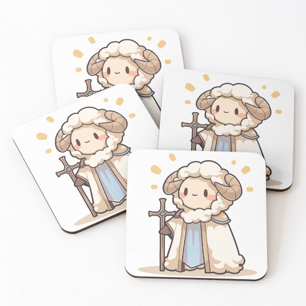Aperçu de l'œuvre MMO Healer Sheep: Adorable prêtre dans un style dystopie en carton Sticker créée et vendue par zax454.
