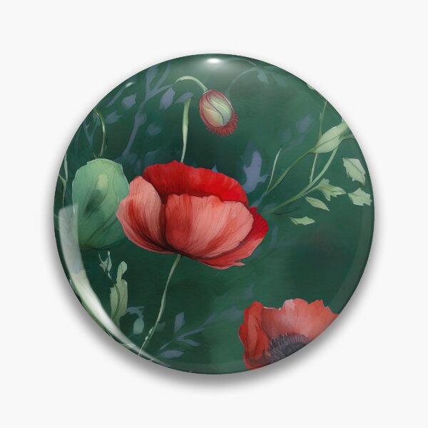 Item preview, red poppies on a green meadow designed and sold by elegantpaterns.