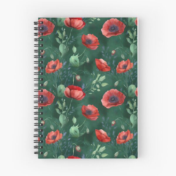 Item preview, red poppies on a green meadow designed and sold by elegantpaterns.