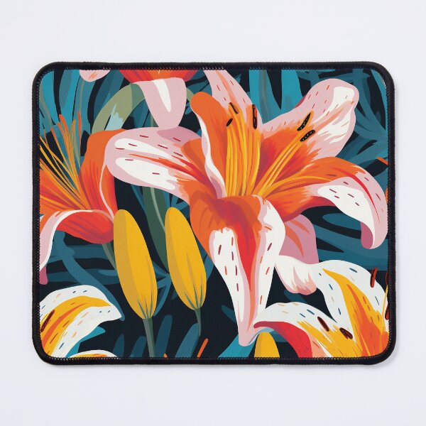 Item preview, Lily Tile 25: Trumpets of Purity in Pastel Dreams, Dew Kissed by Fragrance designed and sold by TheBrainArt.