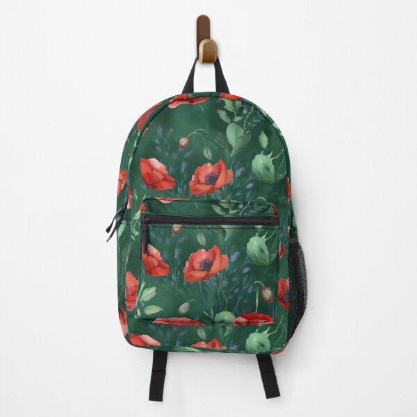 Item preview, red poppies on a green meadow designed and sold by elegantpaterns.