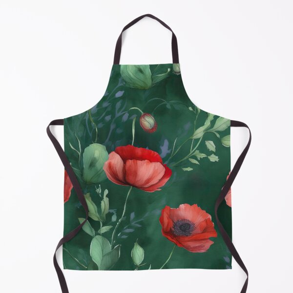 Item preview, red poppies on a green meadow designed and sold by elegantpaterns.