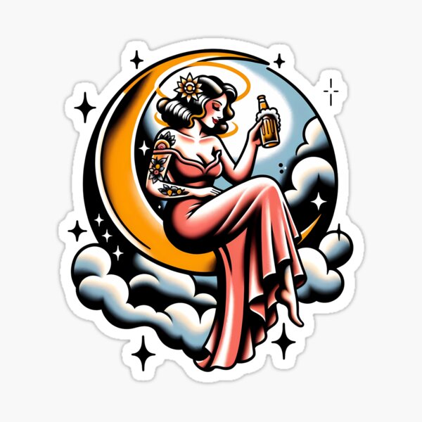Item preview, High Life Girl American Traditional Tattoo designed and sold by jmallet74.
