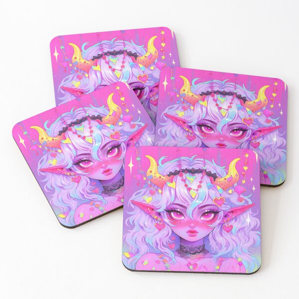 Item preview, Kawaii Pastel Pink Elf Demon Anime Girl designed and sold by bubblegoth.