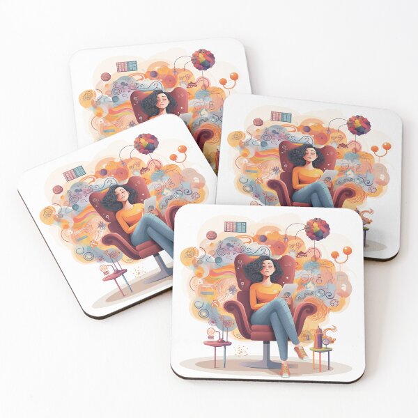 Item preview, Stop Overthinking Drawn Girl For Psychotherapist's Room designed and sold by CoolMantras.