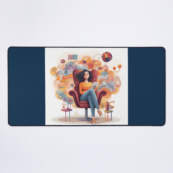 Item preview, Stop Overthinking Drawn Girl For Psychotherapist's Room designed and sold by CoolMantras.