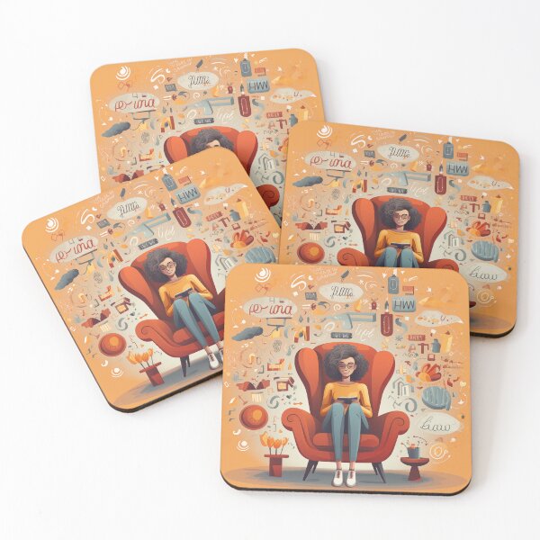 Item preview, Stop Overthinking Drawn Girl For Psychotherapist's Room designed and sold by CoolMantras.
