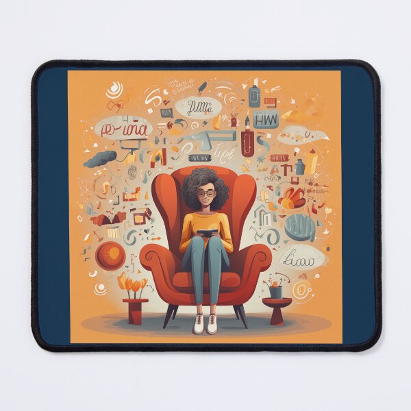 Item preview, Stop Overthinking Drawn Girl For Psychotherapist's Room designed and sold by CoolMantras.