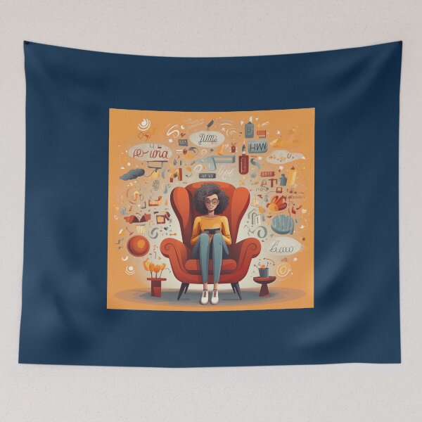 Item preview, Stop Overthinking Drawn Girl For Psychotherapist's Room designed and sold by CoolMantras.