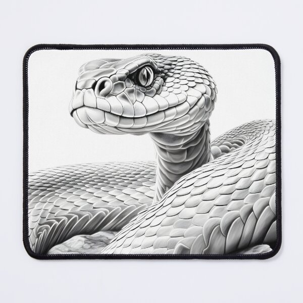 Item preview, Black and White Snake drawing designed and sold by Pencil-Art.