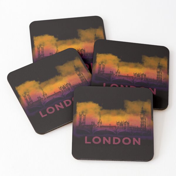 Item preview, SKYLINE OF LONDON PARLIAMENT BIG BEN FUCHSIA designed and sold by Marni Scofidio Desi9ns.