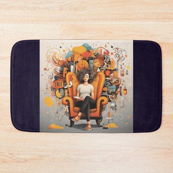 Item preview, Stop Overthinking Drawn Girl For Psychotherapist's Room designed and sold by CoolMantras.