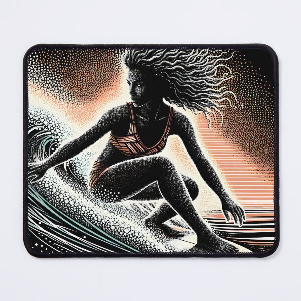 Item preview, Abstract surfer girl on boogie board designed and sold by Inkstorm-London.