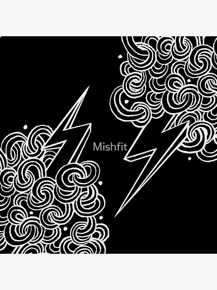 Ride The Lightning - White on Black by Mishfit