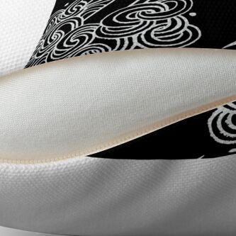 Alternate view of Ride The Lightning - White on Black Floor Pillow