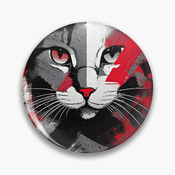 Item preview, Anarchic Feline Gaze - Abstract Cat and Anarchy Fusion Art designed and sold by bsilvia.