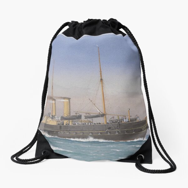Vintage British Royal Yacht Illustration (1870) Drawstring Bag